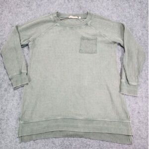 Sort Surroundings waffle Henley with pocket